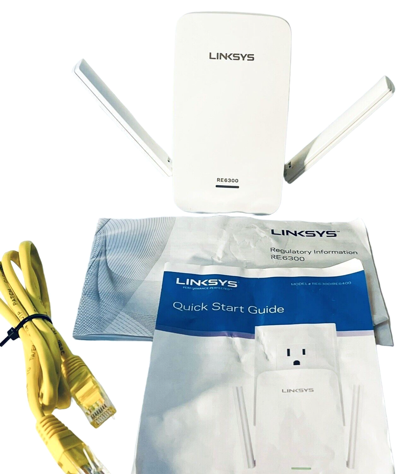WiFi Range Extender, Includes Ethernet Cabe &amp; Manual - Linksys RE6300 ~ ... - $8.15