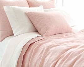Pine Cone Hill Bonaire Linen King Duvet Cover, Pink and White - $337.90