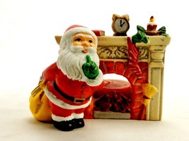 Santa Clause w/Toy Sack, Votive Candle Holder, Vintage Christmas Home Decoration - £11.71 GBP