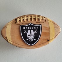 Raiders Secret Puzzle Jewelry Box 3D Wooden Trinket Stash Hand Carved Wood NFL - £24.37 GBP