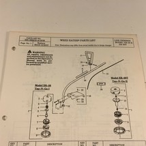 1988 Weed Eater Model XR-20 XR-20T Line Trimmer Parts List 530-066419 - $14.99