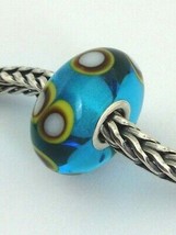 Authentic Trollbeads Ooak Murano Glass Unique Bead Charm #110, 15mm Diam... - $33.24