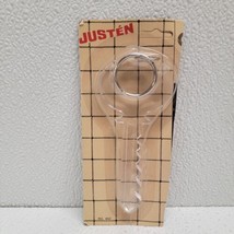 Vintage Justen Giant Key Shaped Key Ring Keychain New Sealed Plastic Cle... - $24.65