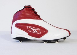 Reebok NFL EQUIPMENT White &amp; Red Football Cleats Shoes Mens 14 NEW - £62.40 GBP