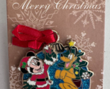 2013 Disney Merry Christmas Ornament Mickey Pluto Limited Edition 3D Pin - $24.74