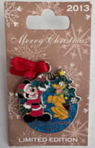 2013 Disney Merry Christmas Ornament Mickey Pluto Limited Edition 3D Pin - $24.74