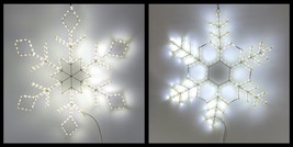 *H) Christmas Set of 2 GE StayBright 280 LED Light Hanging Snowflake Dec... - $29.69
