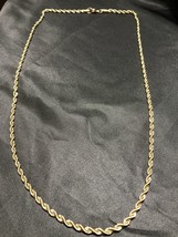 Necklace for Men Women, Stainless Steel, 18K Gold Plated, 22&quot; - £12.55 GBP