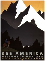 Decoration Poster.Interior design.See America.Travel to Montana.7012 - £12.65 GBP+