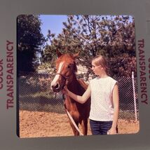 50mm Slide Young Woman With Horse 1970 Color Transparency - €7,17 EUR