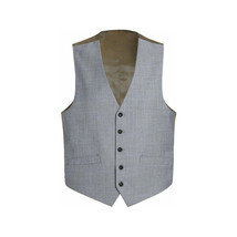 Men's RENOIR Vest Wool 140's Adjustable, Two Pockets 508-5 Lt Gray image 3