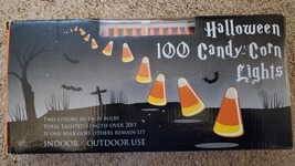 100 Orange and Yellow Halloween Candy Corn Lights Gray Wire Party Decora... - $15.00