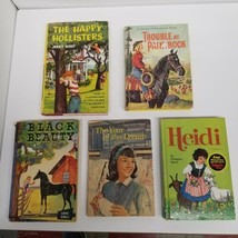 Vintage Children&#39;s Fiction Book Lot of 5, Heidi, Black Beauty, Hollisters - £19.42 GBP