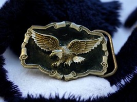 Vintage 1983 The Great American Buckle Co- Eagle Biker Belt Buckle USA - £11.09 GBP