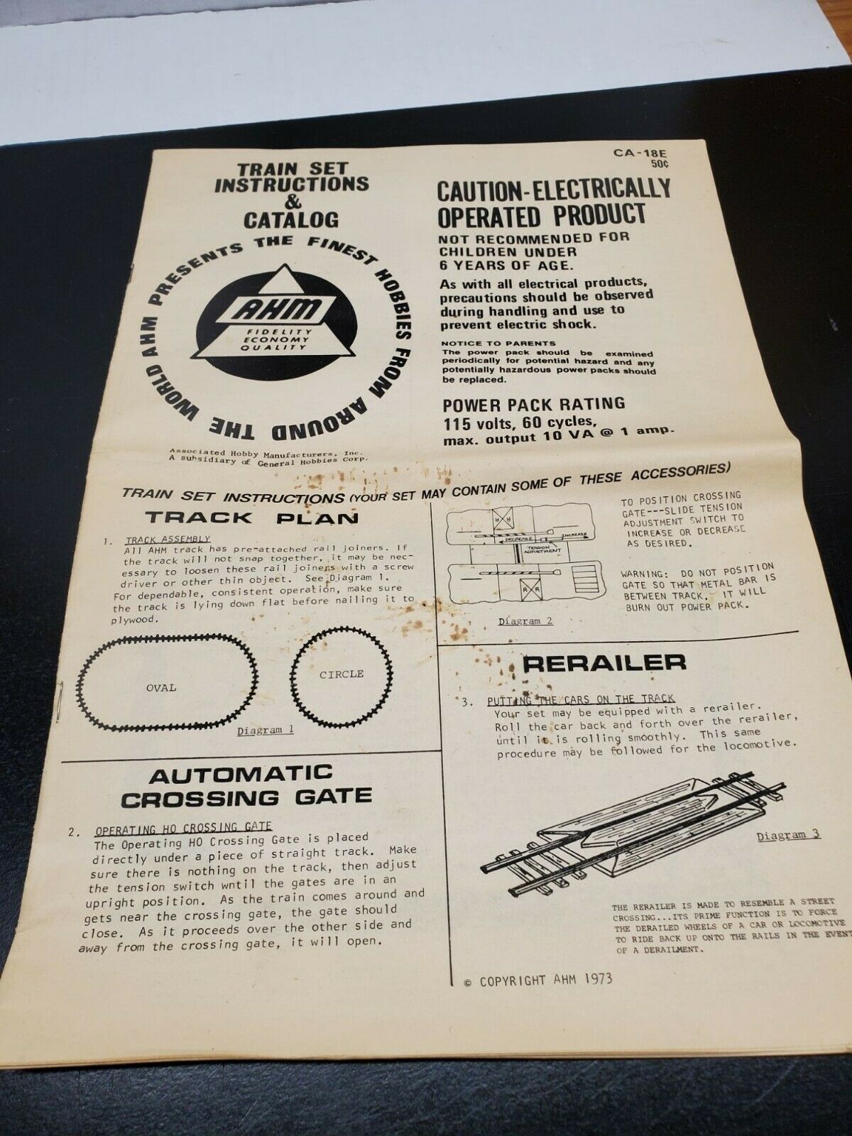 AHM Train Set Instructions & Catalog - 1973 - Vintage - $8.38