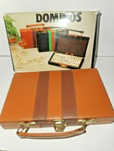 Jeu de 28 DOMINOS Double Six Includes Pleather Carrying Case Rules Guide NEW - £15.61 GBP
