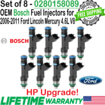 OEM Bosch x8 HP Upgrade Fuel Injectors for 2006-2011 Mercury Grand Marquis 4.6L - £140.00 GBP