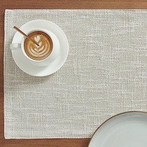 Burlap Textured Placemats Set Of 4 Farmhouse Cloth Placemats Rustic Table Mat Ho - £57.44 GBP