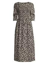 NWT Rebecca Taylor Osaka in Buttercream Smocked Cotton Silk Midi Dress S - £77.87 GBP