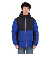 Pacific Trail Boys Girls Puffer Jacket Blue Black Pockets Water Resistant - $54.99