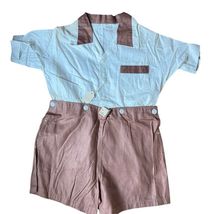 VTG 40s Deadstock Boys sz 5 2 pc White Brown Shorts Outfit American Pick... - $49.49