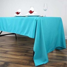 Turquoise 60X126 Rectangle Polyester Tablecloth Wedding Catering Kitchen Dinner  - £16.04 GBP