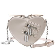Gothic Heart Blade Zipper Chain Crossbody Bags For Women Girl Casual Shoulder Pu - £29.55 GBP