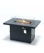 LeisureMod Chelsea Patio Modern Black Aluminum Propane Fire Pit Table - £719.41 GBP