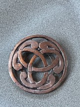 Vintage Rustic Round Silvertone Celtic Symbol Scarf Clip – 1 and 5/8th’s... - £8.88 GBP