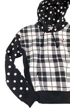 Champion Reverse Weave Hoodie Plaid Polka Dot Black White Small NWT image 2
