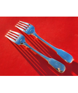 CHRISTOFLE CLUNY 6 1/2&quot; Salad Forks Set of 2 Silverplate Flatware Silver... - £71.09 GBP