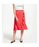 Boden Ella Frill Wrap Midi Skirt in Peony Pink Size 6 NWT - $48.51