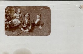 RPPC Darling Children Boys Uniform Hats Cute Girl Possibly Norway Postcard W18 - £7.79 GBP