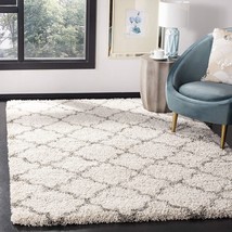 Safavieh Hudson Shag Collection Area Rug - 8&#39; X 10&#39;, Ivory &amp; Grey,, Sgh282A - £261.46 GBP