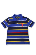 Polo Ralph Lauren Boys Blue Multi Stripe Big Pony Cotton Polo Shirt, 3/3T 9425-4 - £29.75 GBP