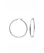 Silver  Layered real gold filled Hoop Earrings Hollow High Quality 50mm - $221.81 MXN