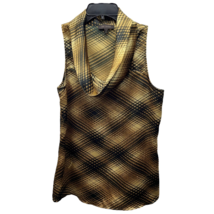 The Limited Womens Blouse Multicolor Plaid Sleeveless Cowl Neck Tank Career S - £12.98 GBP