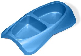 Double Cat Bowl Pet Supplies Dog Food Water Dish Feeder Plastic Blue Sma... - £7.66 GBP