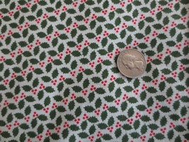 3390. Holly &amp; Berries Craft, Quilting Cotton Flannel Fabric - 42&quot; X 1-3/4 Yds. - $7.92