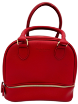 Elizabeth Arden New York Red Faux Leather Tote Bag Cosmetic Makeup Trave... - $543.43 MXN