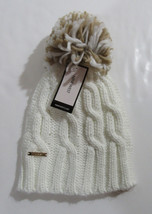 Nine West Cable Knit Beanie Cuff Hat with Pom Cream - $12.99