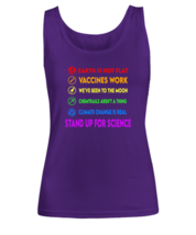 Vaccinated TankTop Stand Up For Science Purple-W-TT  - £16.08 GBP