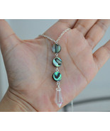 Handmade abalone shell Crystal Water Drop silver plated chain Necklace - £13.36 GBP