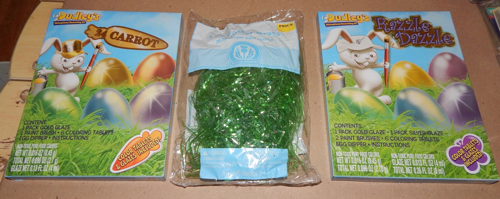 Easter Kids Crafts Easter Egg Decorating Kits 2ea &amp; Grass Dudley&#39;s Carro... - $7.49
