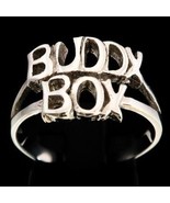 Sterling silver word ring Buddy Boy Two words Bold letters high polished... - $47.66 CAD