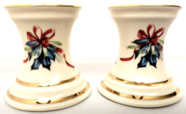 Lenox Winter Greetings Pair Taper Candle Stick Holders New No Box 2 1/4&quot;... - $37.40