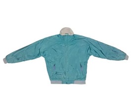 VTG Helly Hansen Men&#39;s Fleece Lined Bomber Jacket Full Zip Blue 90s Sz Med - £26.57 GBP