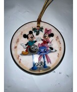 VTG Disney Porcelain Minnie &amp; Mickey Mouse Christmas Collection Ornament... - €24,66 EUR