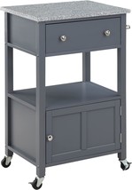 Osp Home Furnishings Fairfax Kitchen Cart With Granite Worktop,, Grey Base. - £181.45 GBP