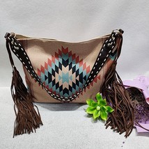 Woman Bags 2022 Trend Female Handbag Hand Made Grassland Canvas Sac Linen One Sh - £38.64 GBP